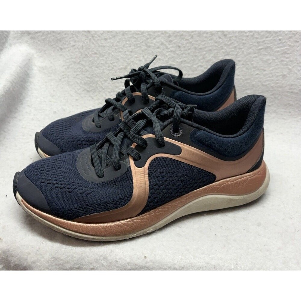 Lululemon Women's Chargefeel Workout Low Athletic Shoes 7.5 Navy Rose Gold Color